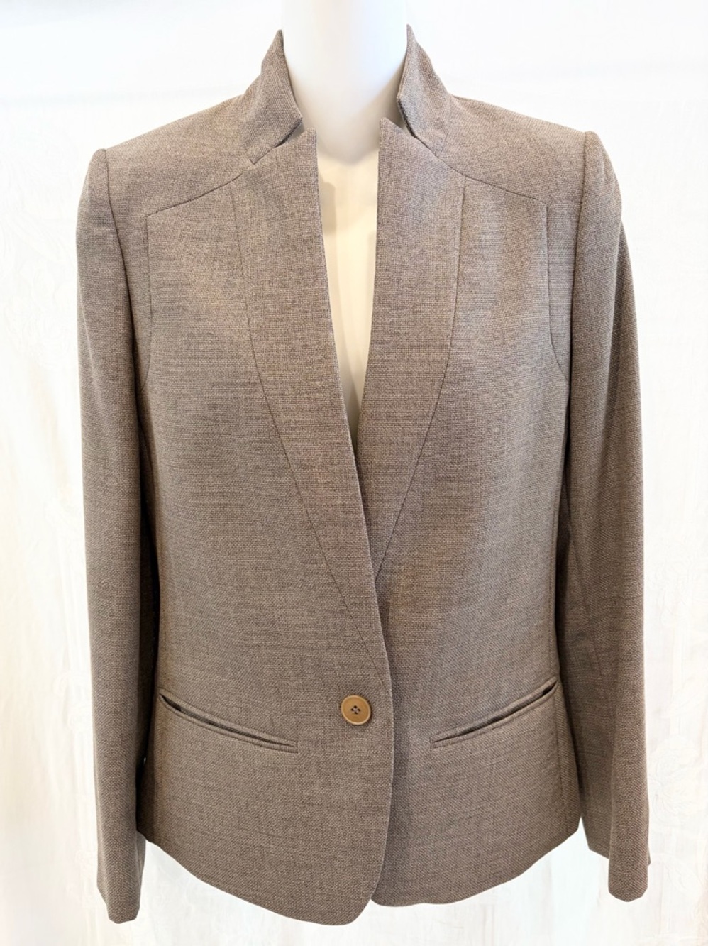 STELLA MCCARTNEY Gray Heather Wool 1 Button Blazer 40 4 $1200